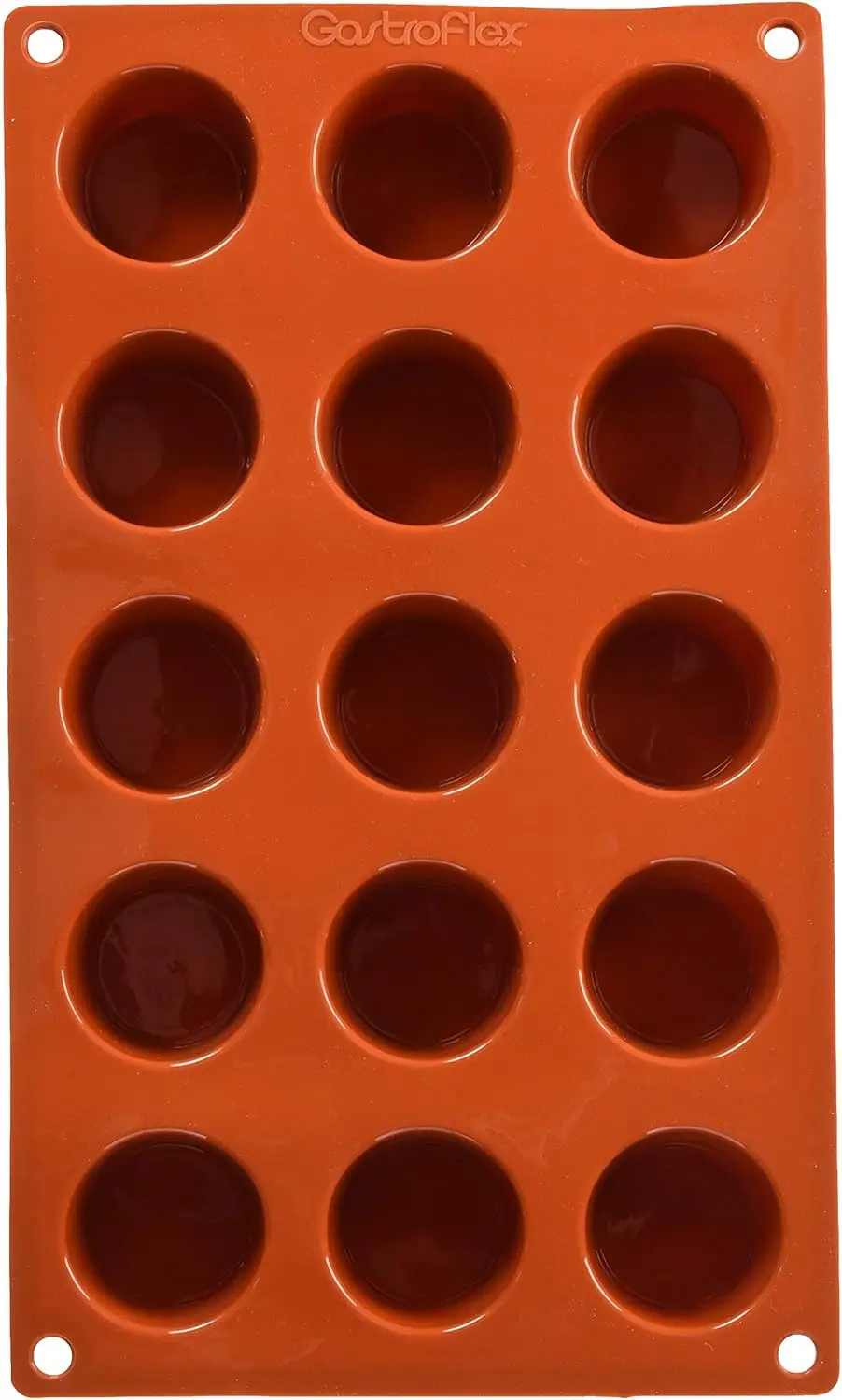 

Orange Silicone 15-Compartment Mini Muffin Mold, Heat-Resistant for Baking, Made in France
