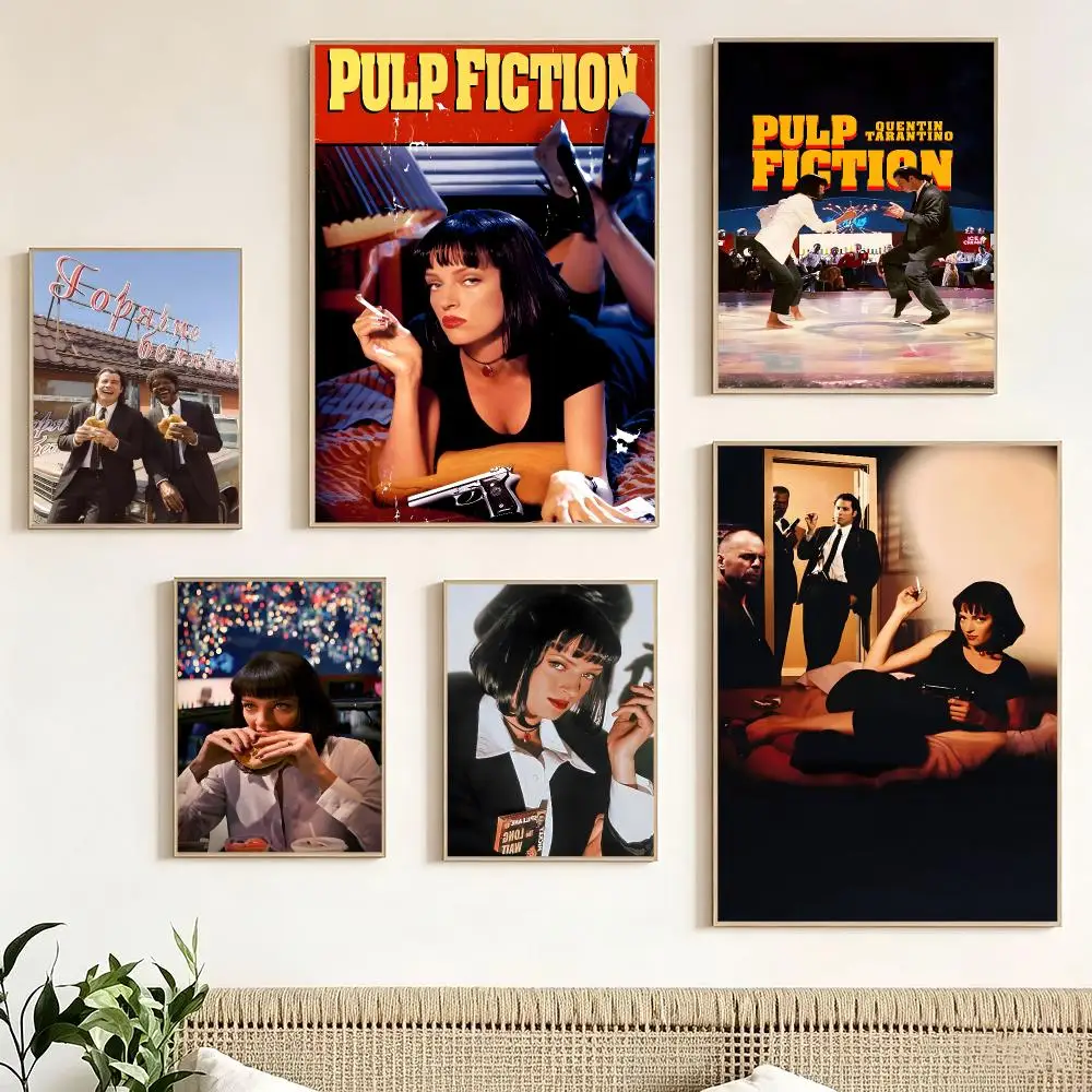 Classic Movie P-Pulp Fiction Poster Print Painting Home Decor for Bedroom Living Room Hallway