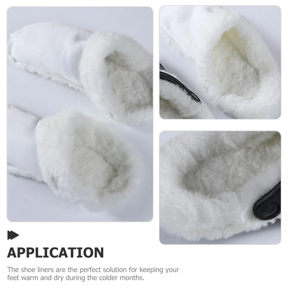 Plush Lining Slipper Insoles Women Fuzzy Fur Boot for Slippers Furry Waterproof Shoe Covers