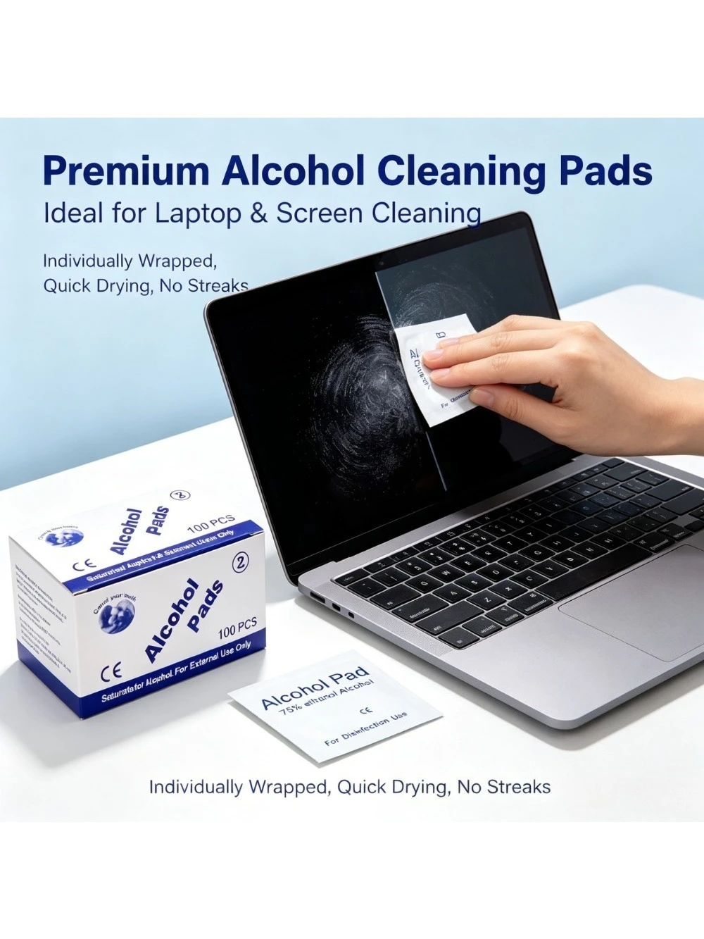 75% Alcohol Pads, Wound/Item Disinfection, Home Essential. Hygienic Individual Small Packaging Material: Non-Woven Fabric