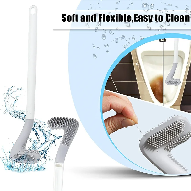 Lamgool Silicone Golf Toilet Brushes with Holder Set Toilet Cleaning Brush Soft Bristles Bathroom Accessories Cleaning Tools