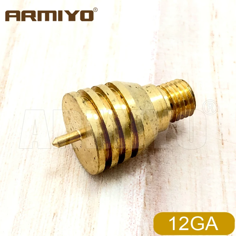 Armiyo 12GA Messing-Jaghead-Speer mit Kupferspitze, Jagd-Reinigungsbürste für Kohlenstoffablagerungen, Halter und Adapter 8-32 auf 5/16"-26T – Detail 4