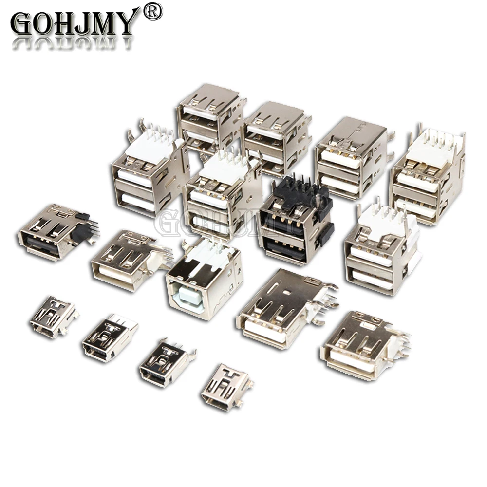 5PCS female seat 4 Pin 16PIN Type C USB Connector Flat Charging Plug Socket Jack Connector Cord Adapter DIP for Android Phones