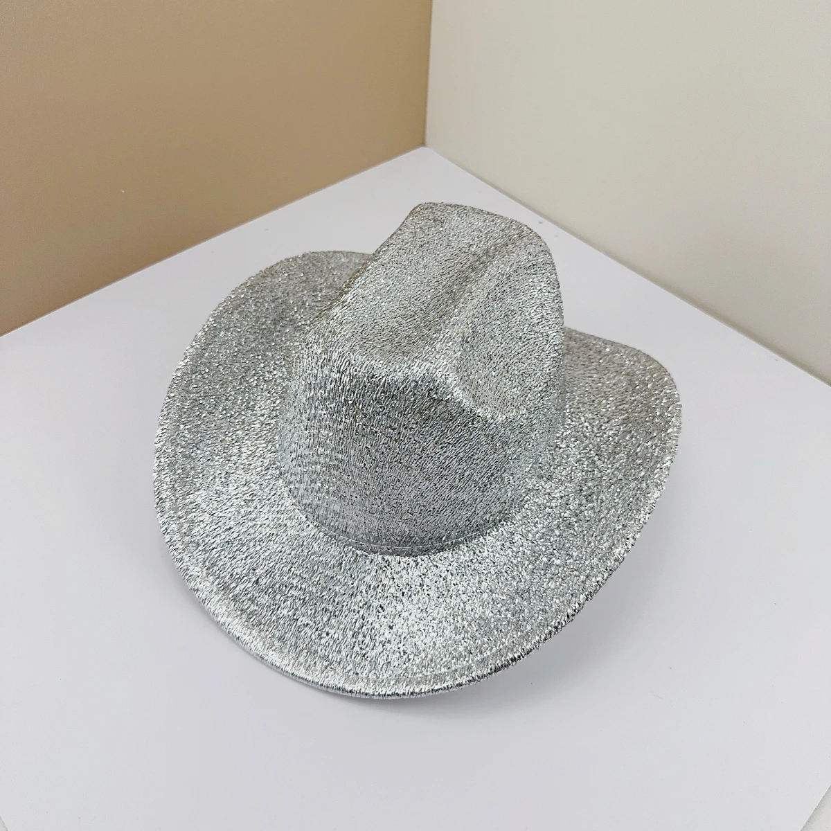 Gold Western Denim Hat for Women, Woolen Stage Hat, New Flipper Hats for Holiday, Party Decorations