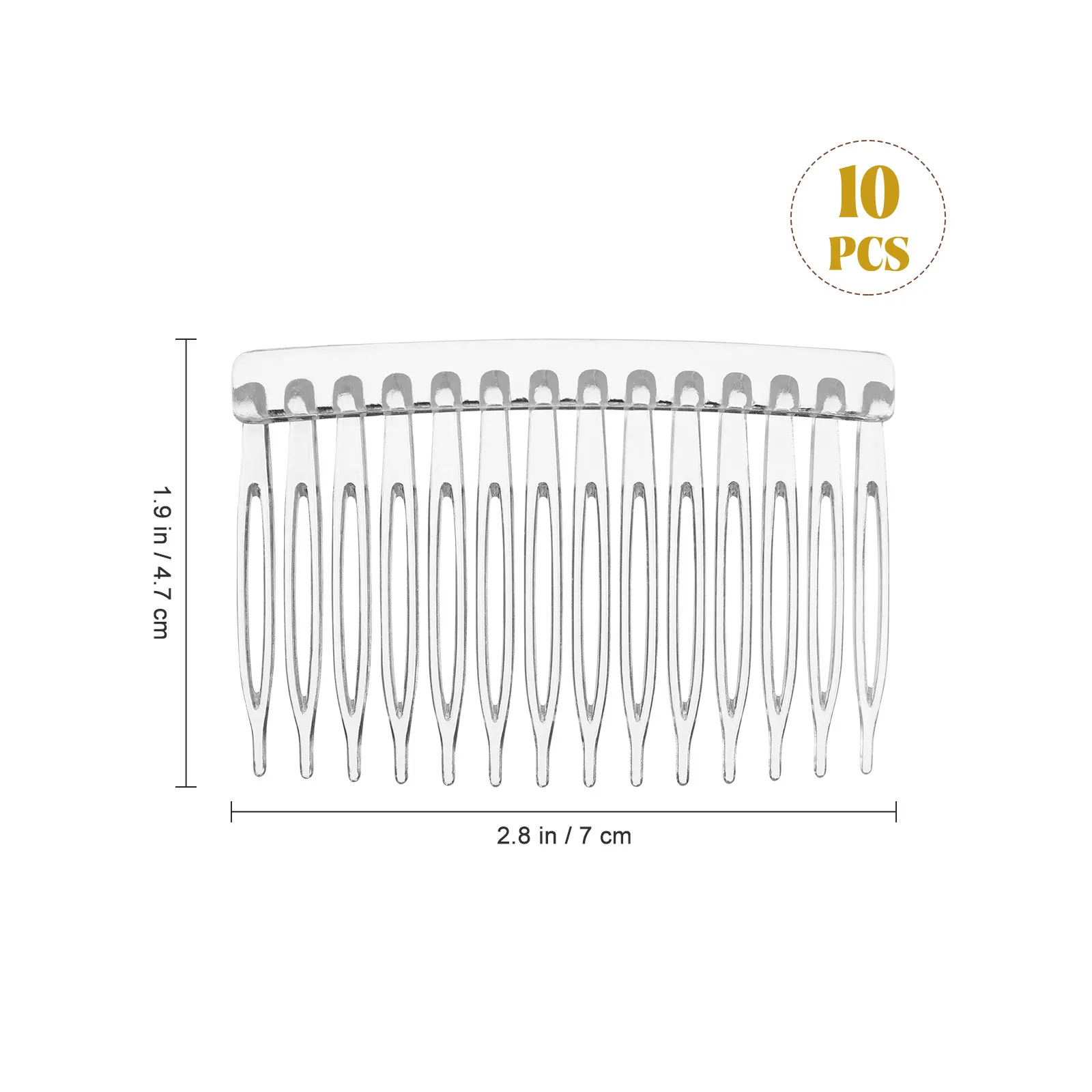 10pcs Transparent Hair Combs with 14 Teeth – Durable Side Claw Clips for Wedding, Party & Bridal Hair Styling