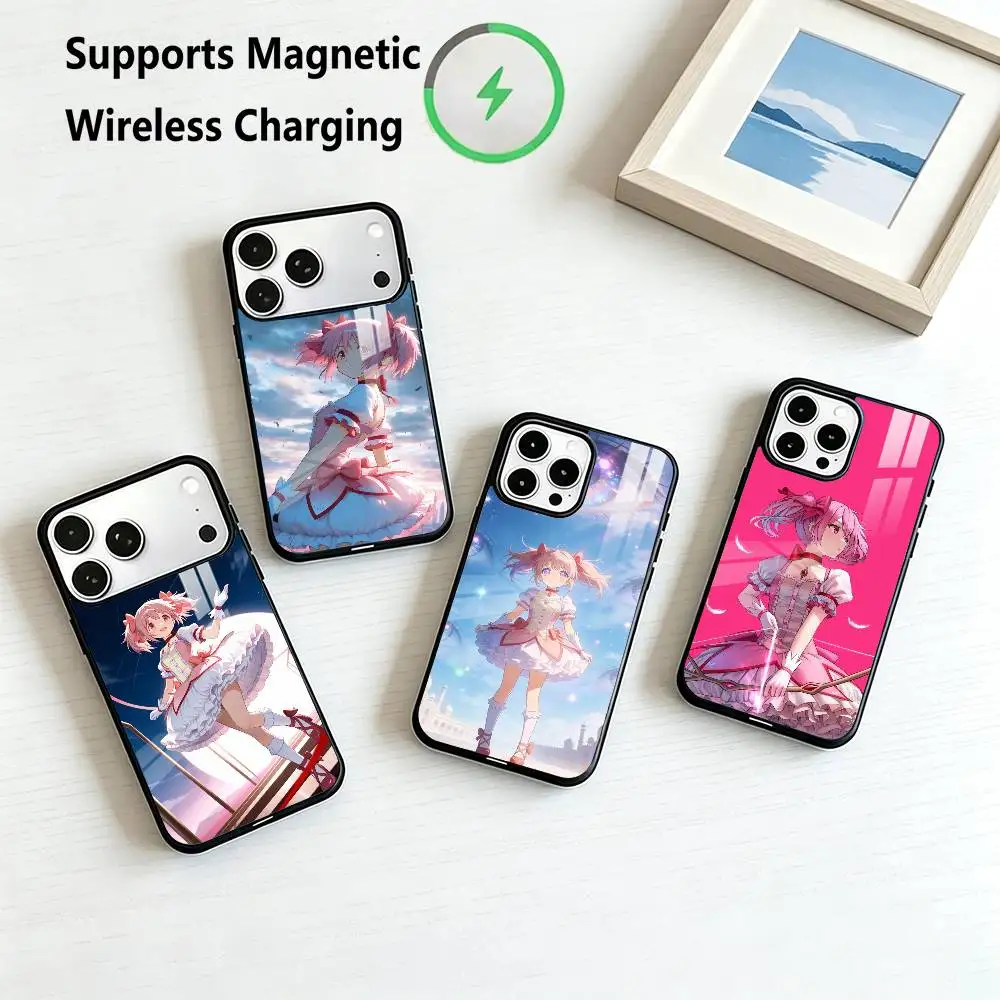 Puella-A Magi Madoka Magica Phone Case For iPhone17,16,15,14,13,12,11 Plus,Pro Supports Magnetic Wireless Charging Gift