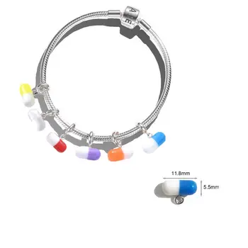 10顆藥丸膠囊樹脂吊墜飾品,適用於DIY珠寶製作配件、手工耳環、項鍊、手鍊 8 最佳銷售 藥丸護符 - №1