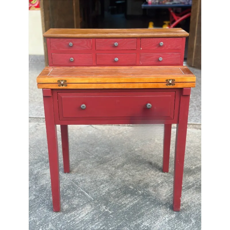 Antique Style Multi-functional Folding Countertop Design Retro Treasure Cabinet Jewelry Cabinet