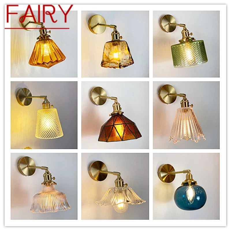 

FAIRY Nordic Brass Wall Lamp Indoor Living Room Bedroom Bedside Lamp Modern Hotel Corridor Hallway Wall Lamp