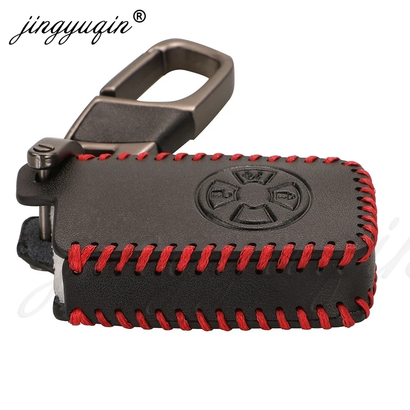 jingyuqin Car Key Case For Toyota RAV4 2009 10 2011 RAV 4 Yaris Reiz 3 Buttons Smart Remote Fob Cover Keychain Protector Bag