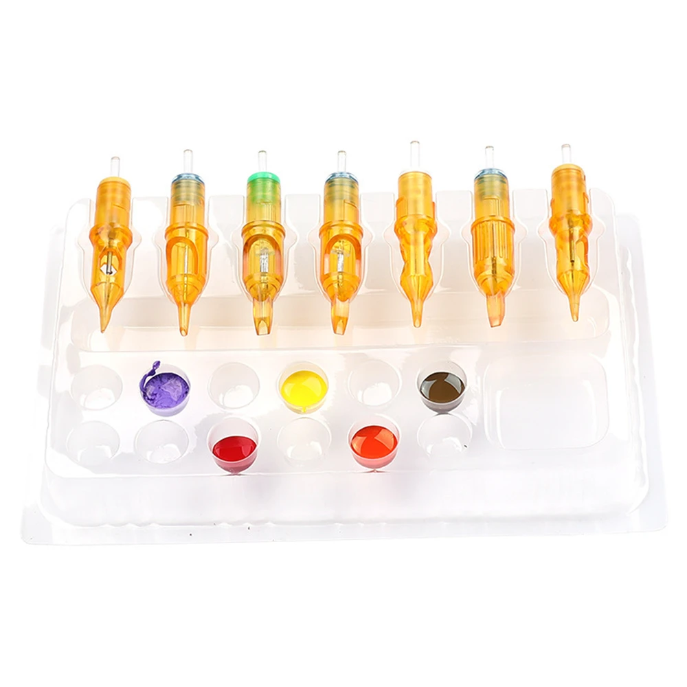 

20Pc Disposable Plastic Tattoo Accessories Storage Stand Holder Multifunction Tattoo Pigment Cartridge Needles Ink Cup Tray Tool