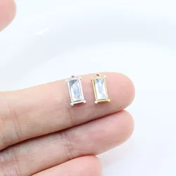 5pcs Stainless Steel Jewelry Stone Charms Pendant DIY Handcraft  Vacuum Plate Waterproof Antiallergic