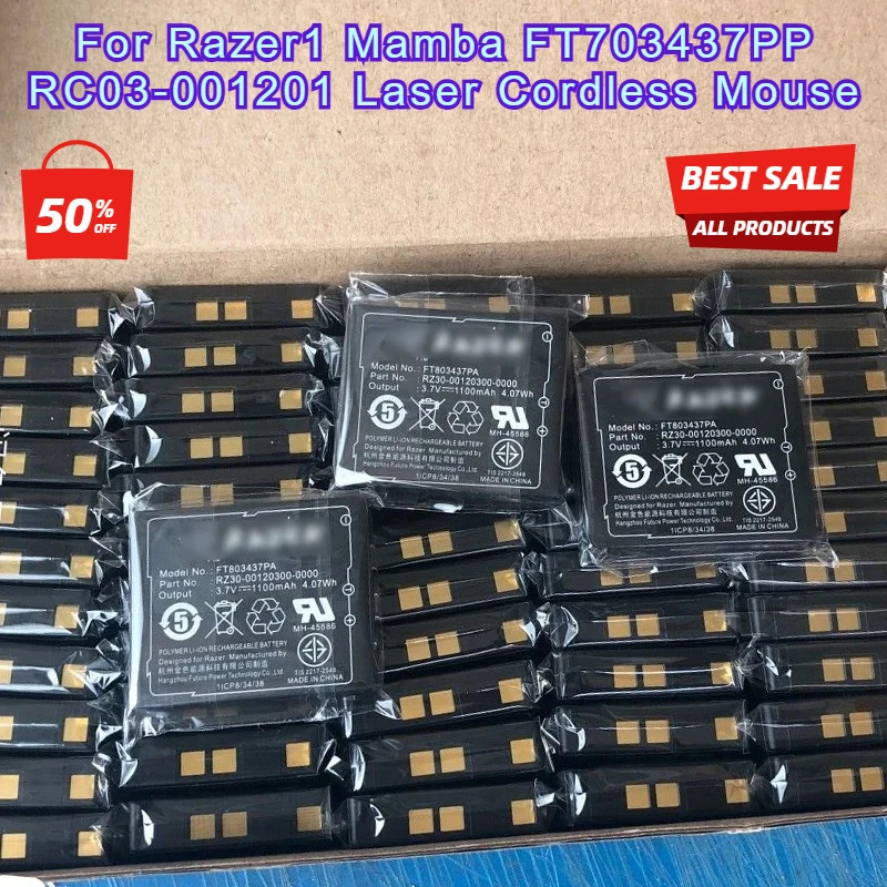 

3.7V 1100mAh FT803437PA LP083442A lithium Battery for Razer1 Mamba FT703437PP RC03-001201 Laser Cordless Mouse Naga Epic