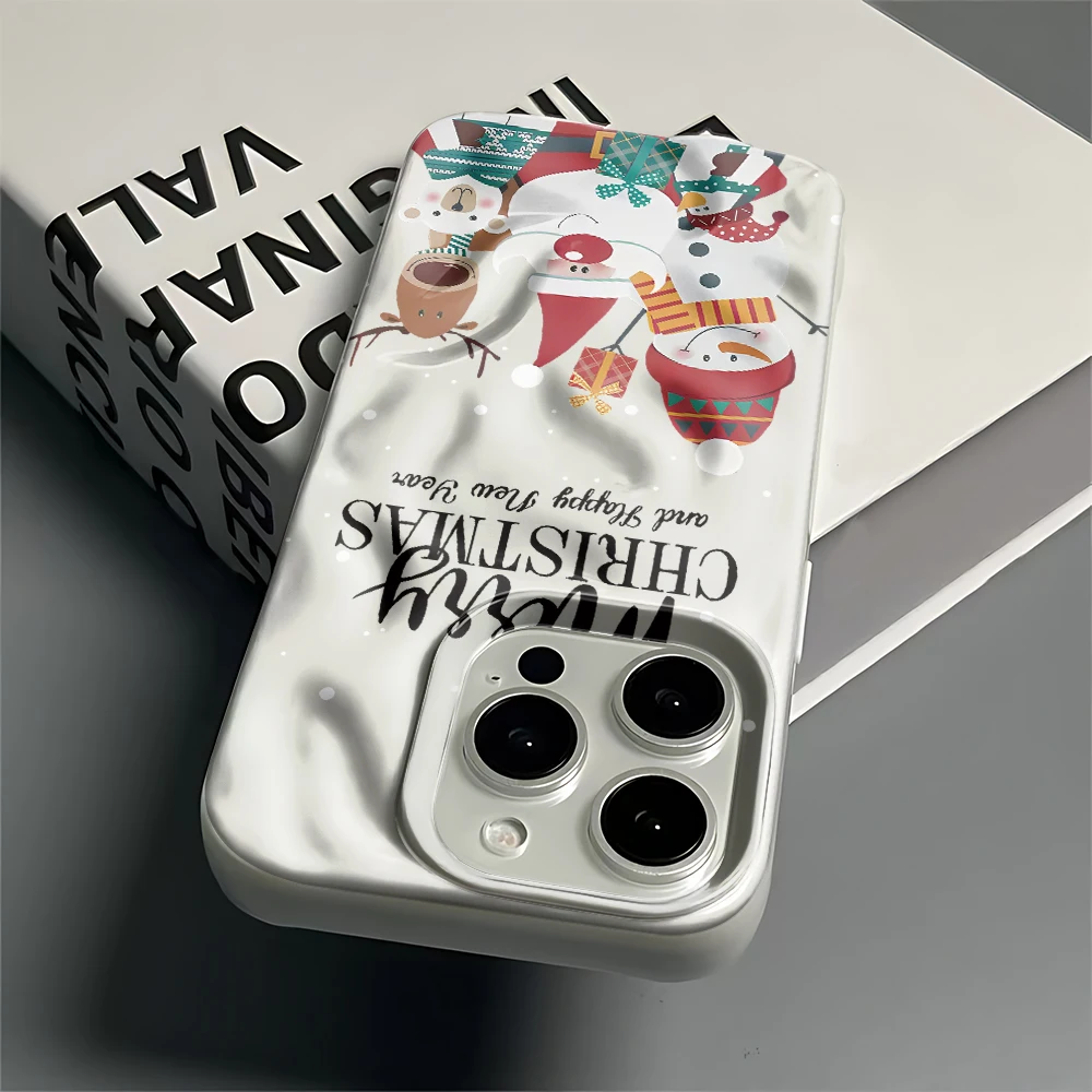 Tough Thick Solid Christmas Snowman Reindeer Anti-Slip Phone Case For Iphone 18 Plus 15 11 Air 17 Pro Max 12 14 13 16 Cover view 3