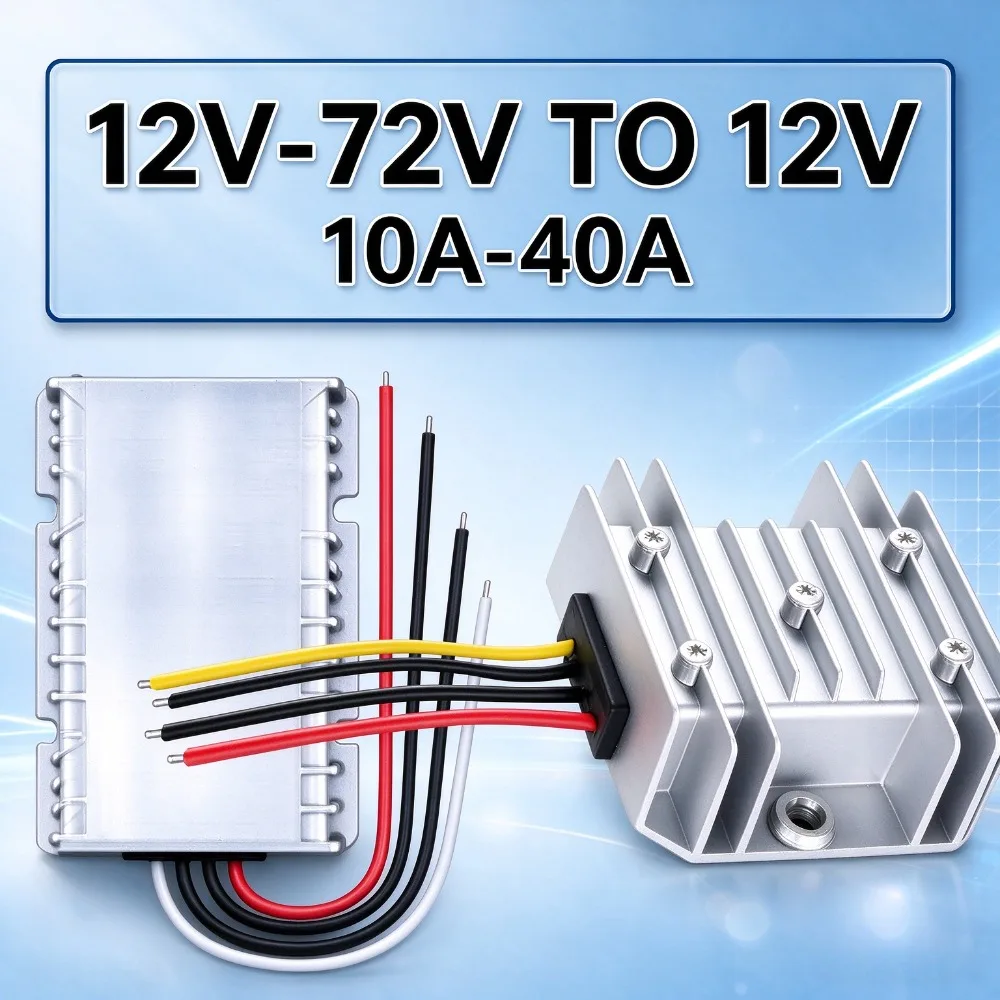 CE,18-90V To 12V Reliable Car Step Down Converter, 24V/36V/48V/60V/72V Input, 10A 20A 30A 40A Voltage Regulator Transformer