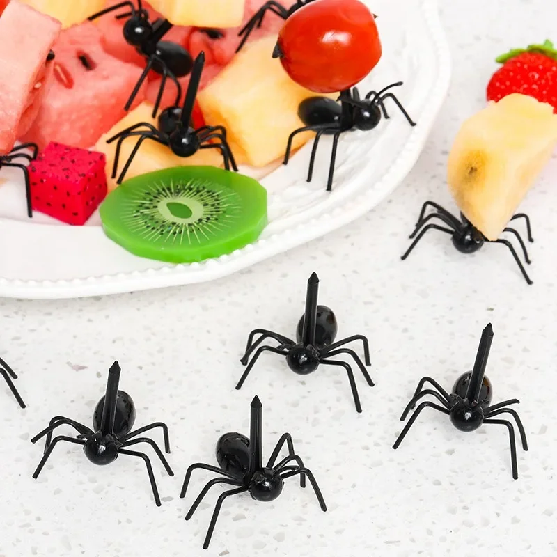 New 12Pcs/Set Ant Fruit Fork Bento Sticks Reusable Dim Sum Cake Fork Cocktail Party Fork Stylish and Beautiful Fruit Forks