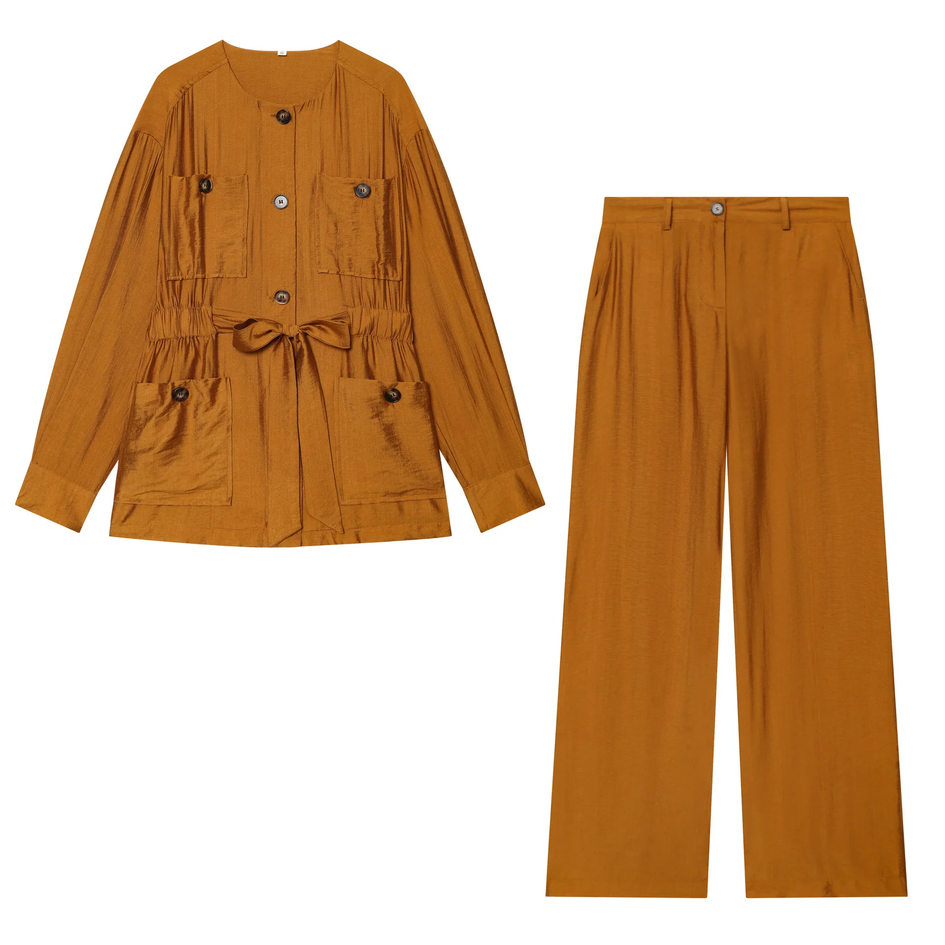 

Withered Fashionable Hanging Slit Pants Set Casual Pants Woman Clothes Pant Sets New Two Piece Set Women's Suit Ropa Mujer