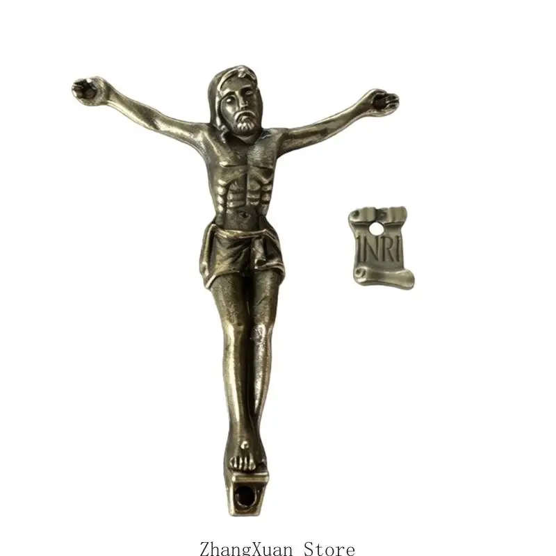 Jesus-Kruzifix-Wandkreuze, katholische Wandskulptur, Jesus-Kreuze, Statue, religiöse christliche Heimdekoration, Gebetsraum, 3 x – Detail 8