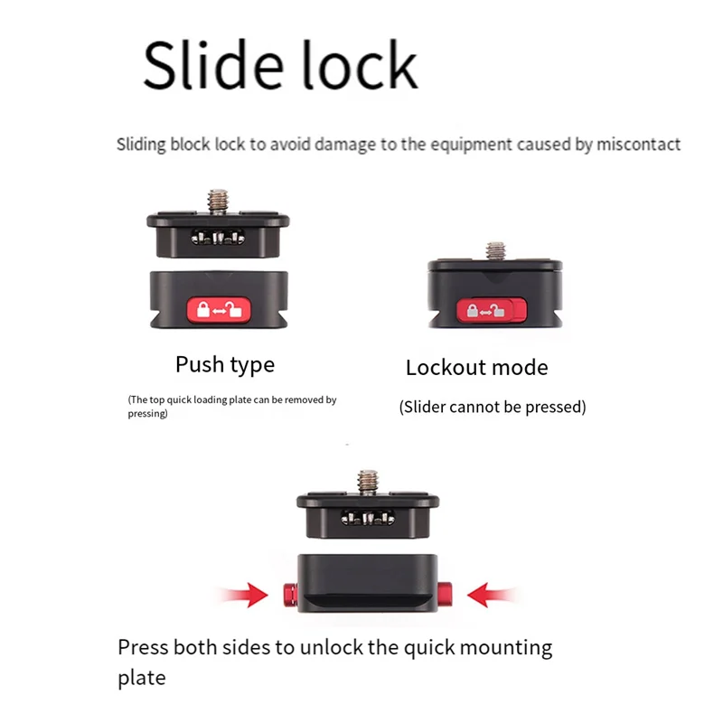 

Stylish-Quick Release Plate Tripod Camera Mount Adapter Quick Setup With 1/4 Inch Screw For Camera Tripod Gimbal Stabilizer