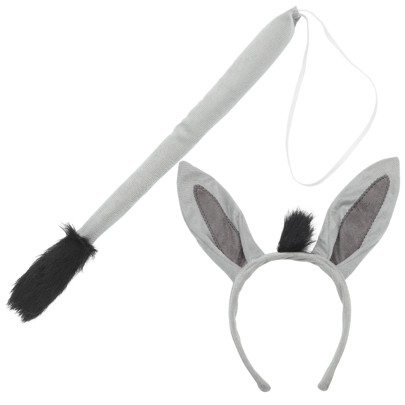 Bunny Mask Donkey Dress Accessories Party Favors Headband Tail up Supplies Costume Carnival Headdress Animals Ear Grey Miss