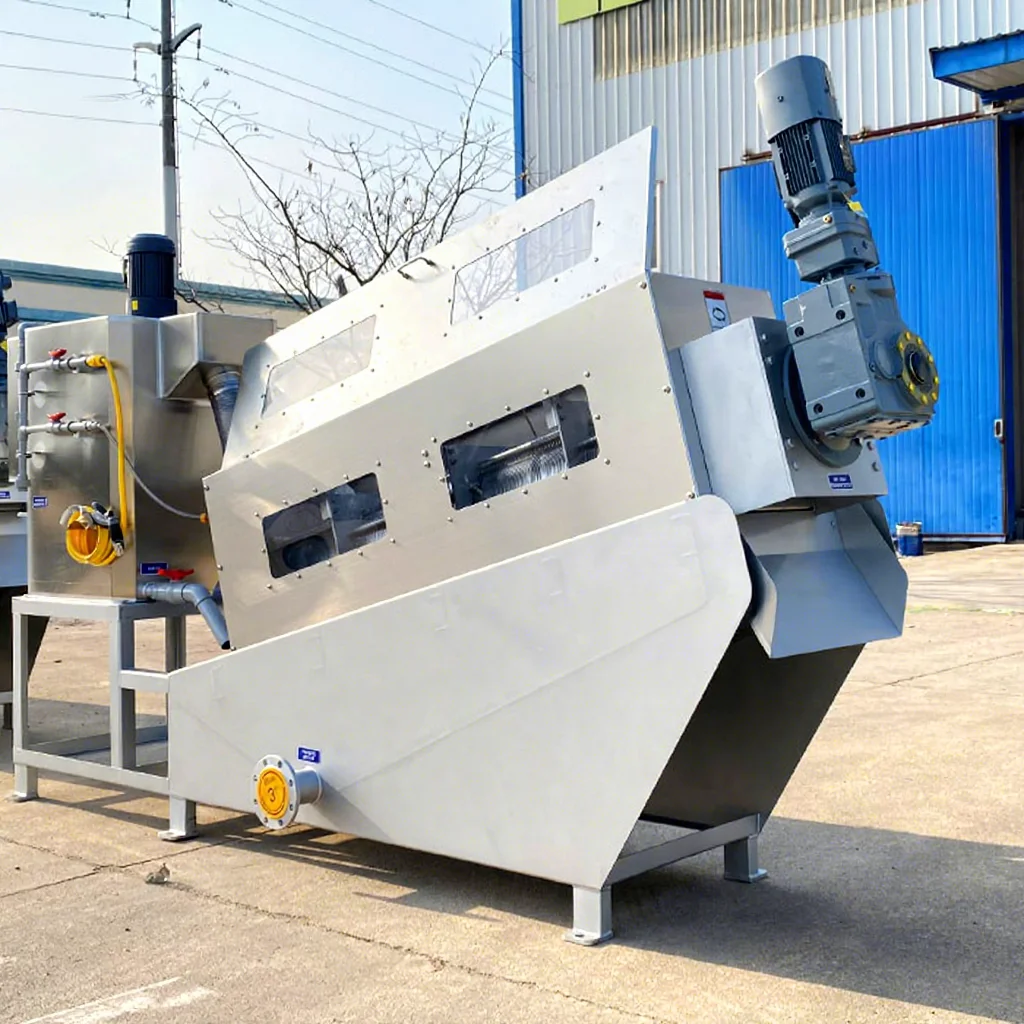 Industrial Effluent Waste Water Treatment Plant Sludge Dewatering Screw Press Machine Motor YIMEI 7500L/Hour 70KW 220V