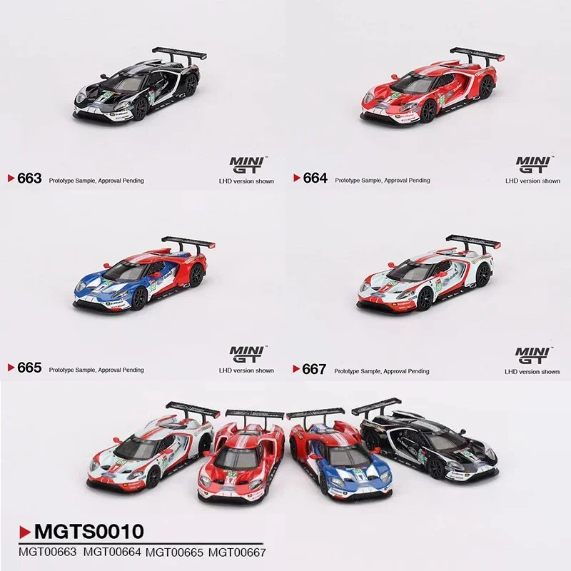 

MINIGT In Stock 1:64 LMGTE PRO 2019 24 Hrs 4 Set FORDGT Diecast Car Model Toys