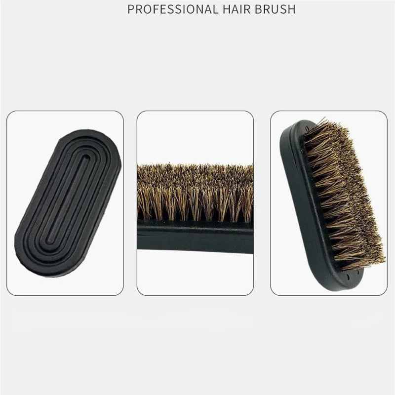 فرشاة لحية بمقبض من الراتنج للرجال ، فرشاة شعيرات الخنزير الناعم ، مشط تنظيف ورعاية ، مشط حلاقة ، أداة تنظيف على شكل رأس زيت