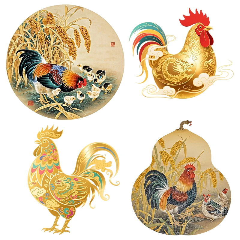 Three Ratels CD272 Golden Rooster Cartoon Stickers for Home Decoration Car decals