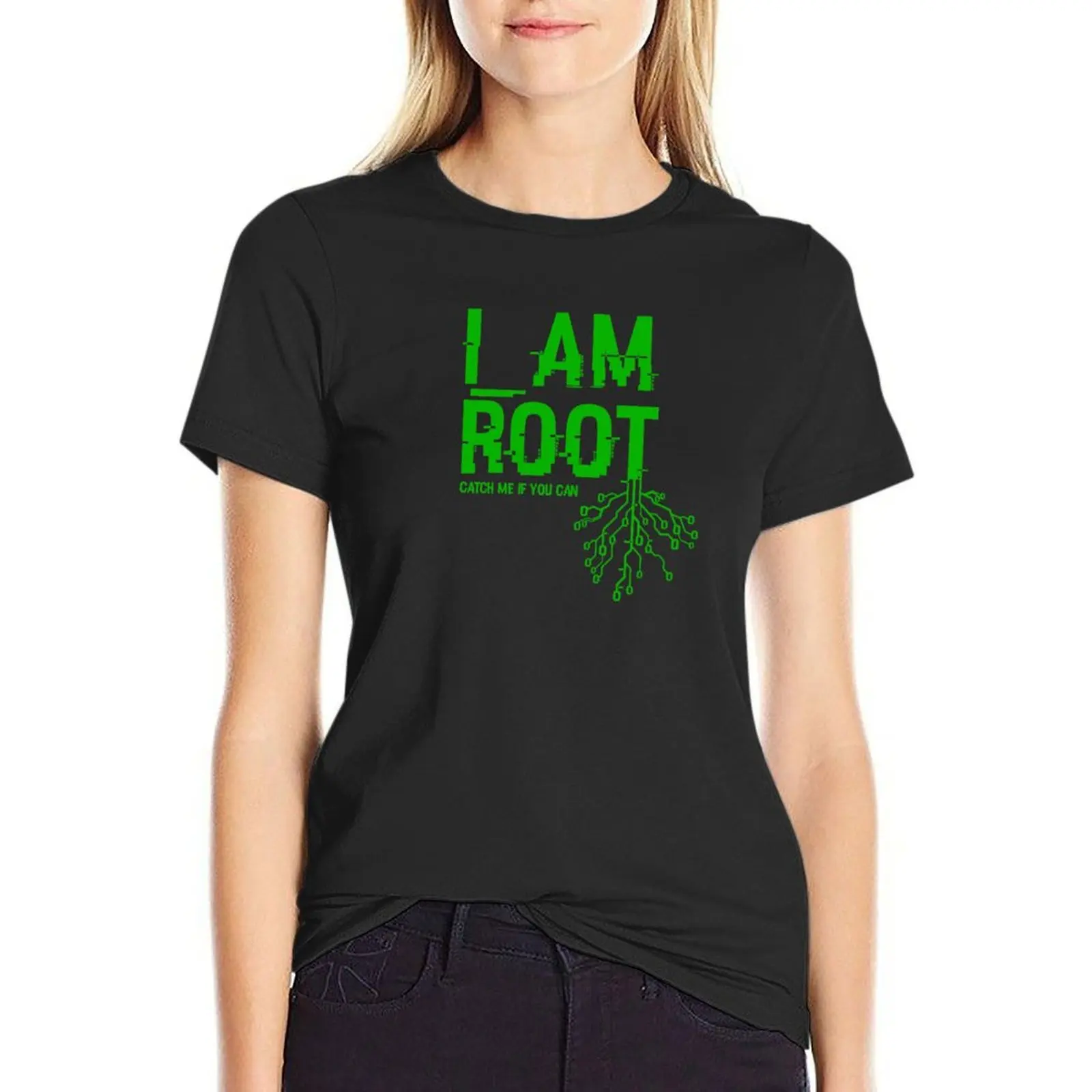 I AM ROOT t-shirt vestiti carini divertenti magliette oversize per le donne