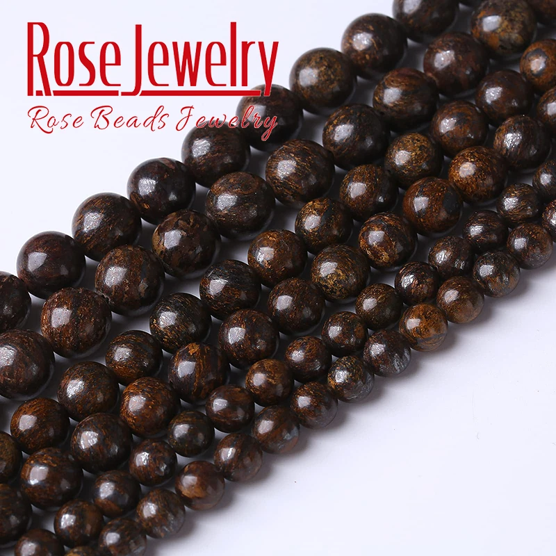 

100% Natural Bronzite Brown Stone Beads For Jewelry Making Round Loose Beads Diy Bracelet Necklace Accessories 4 6 8 10 12mm 15"