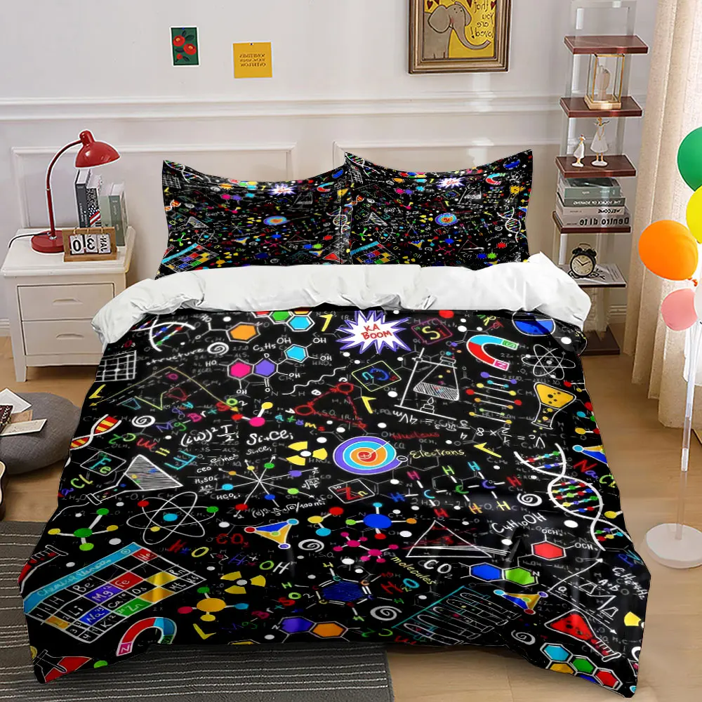 Science Themed Three-Piece Set Multiple sizes kid's and adults' bedroom Exquisite 3PC bedding set, gift