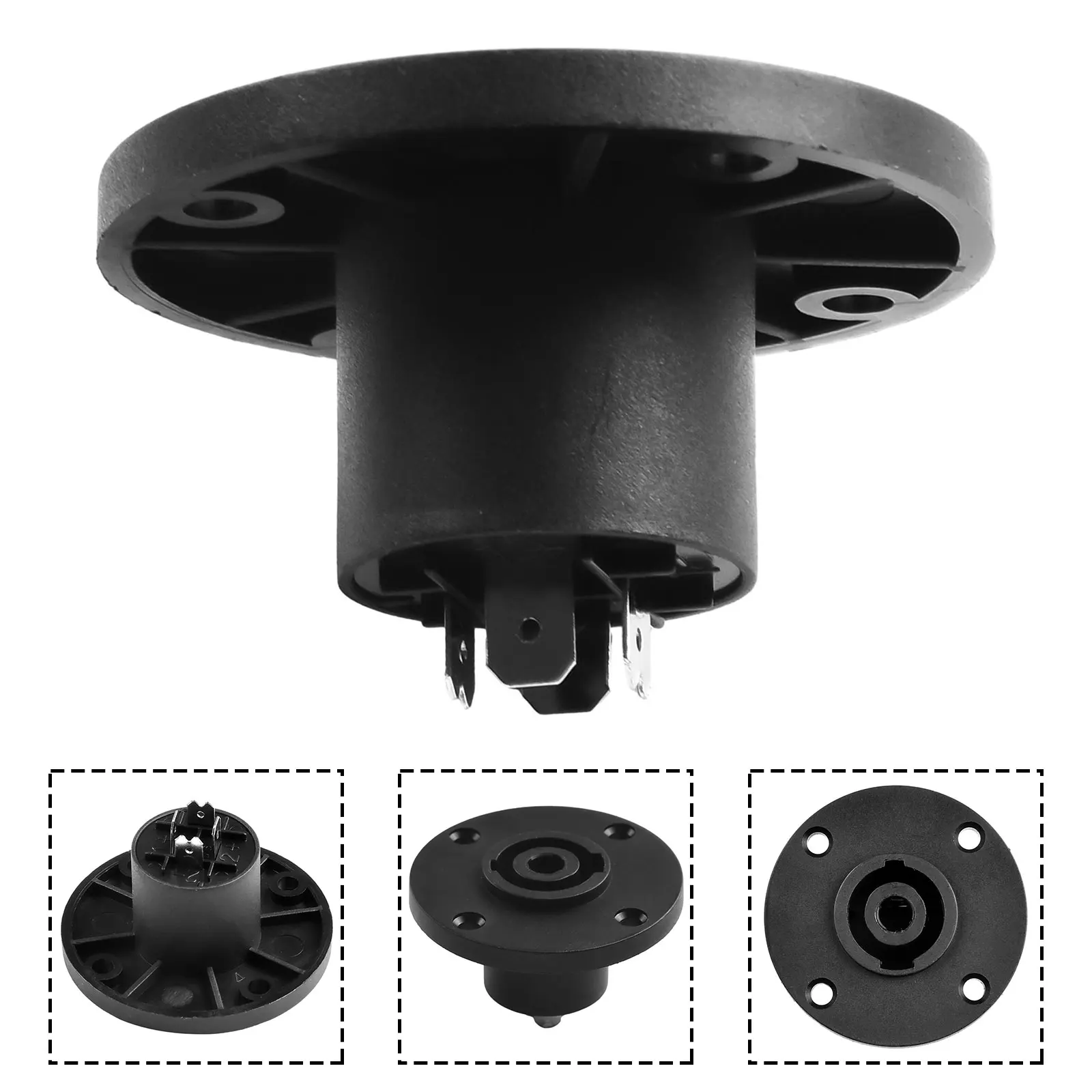 4 Pin Female Socket Connector for Audio Speaker Wiring with Panel Mount Construction and Reliable Contact Performance