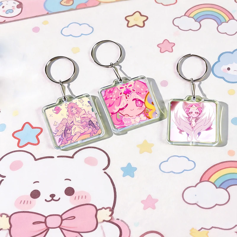 E-Eternal Sugar Cookie Keychain Handmade Hanging Ornaments for Clothes Backpack Decoration Accessories Gifts with Friends