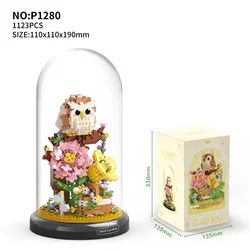 Micor Building Block Owl Panda Animal Bonsai Eternal Model Assembly Plastic Plant Brick Home Decor Mother's Day Birthday Gift