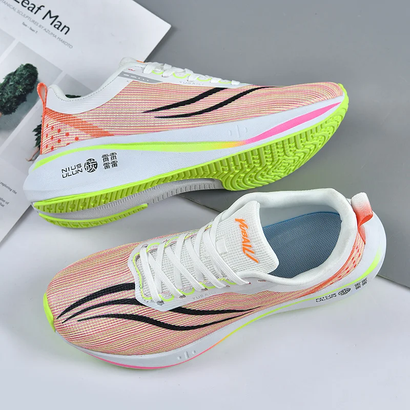 Ultra-Light Men's Running Shoes Cushioning Fly Carbon Plate Soft Sole Shock-absorbing Sports Shoes Men Women