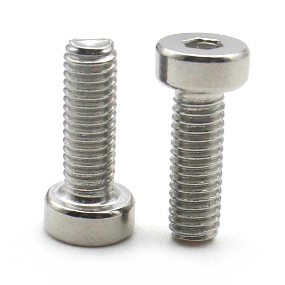 DIN7984 M2 M2.5 M3 M4 M5 M6 M8 M10 M12 304 Stainless Steel Hexagon Hex Socket 2-55PCS Thin Short Low Cap Head Screw Bolt