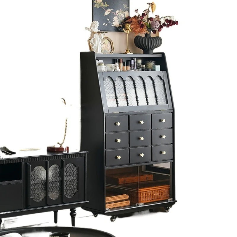 

French retro removable side cabinet, living room against the wall, multi-functional storage, dining room