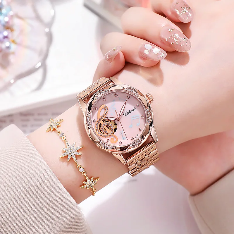 Women Automatic Watch Diamond Mechanical Sport Wristwatch Elegant Female Waterproof Full Steel Bracelet Business Luminous Clock