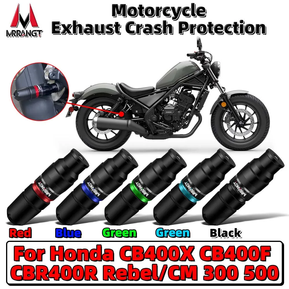 MRRANGT CNC Aluminum Motorcycle Exhaust Crash Protection Slider Guard Fit For Honda CB400X CB400F CBR400R Rebel/CM 300 500
