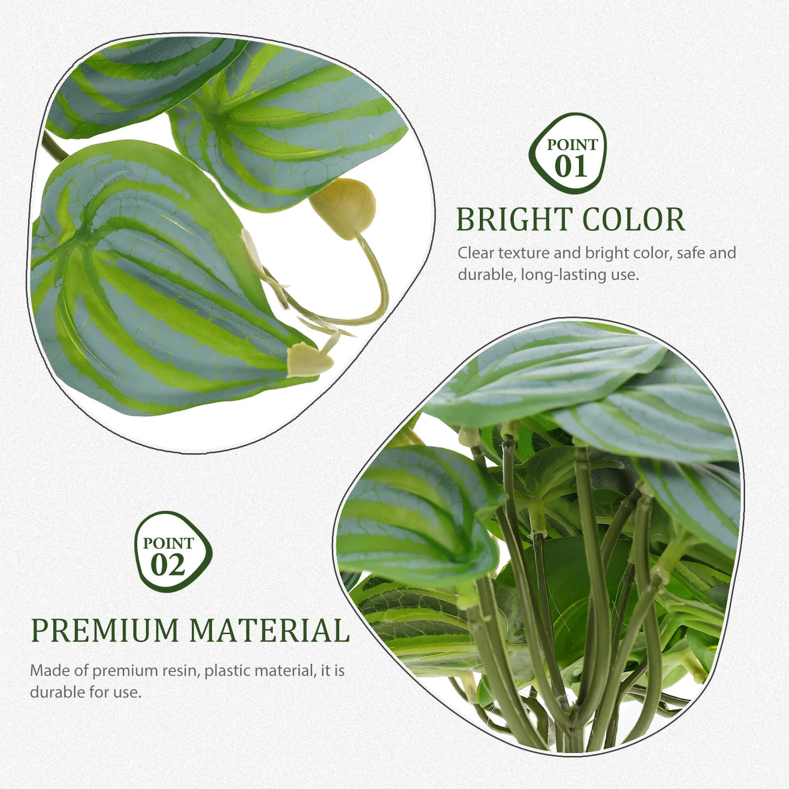 

Simulated Plant Decoration for Reptile Terrarium Premium Resin Plastic Artificial Green Plant Decor Landscape Hide Spot