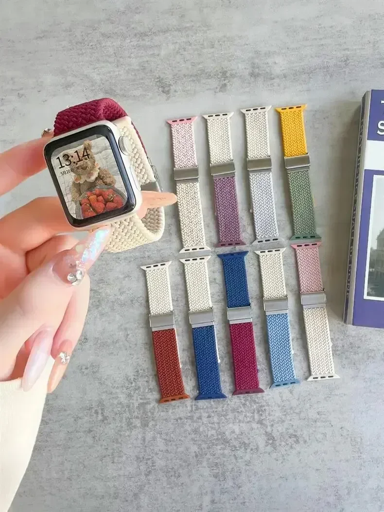 حافظة + حزام لسلسلة ساعات أبل 9 8 7 45 مللي متر 41 مللي متر باند SE 6 5 4 44 مللي متر 40 مللي متر حزام كوريا نايلون iwatch Ultra 2 49 مللي متر