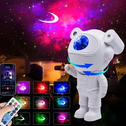 Galaxy Projector Astronaut Star Lamp with Bluetooth Speaker Nebula Moon Ceiling Sky Night Light Remote Timer Kids Room Decor