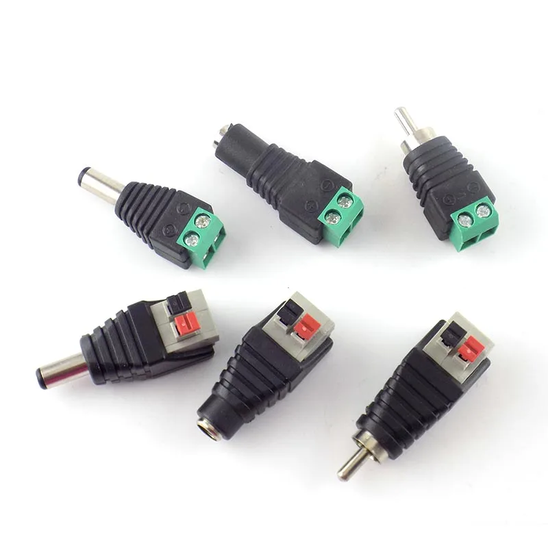 DC Female Male RCA Female Male Connector Adapter plug 2.1x5.5mm DC Jack Power Audio cable For RGB LED Strip Light CCTV Camera