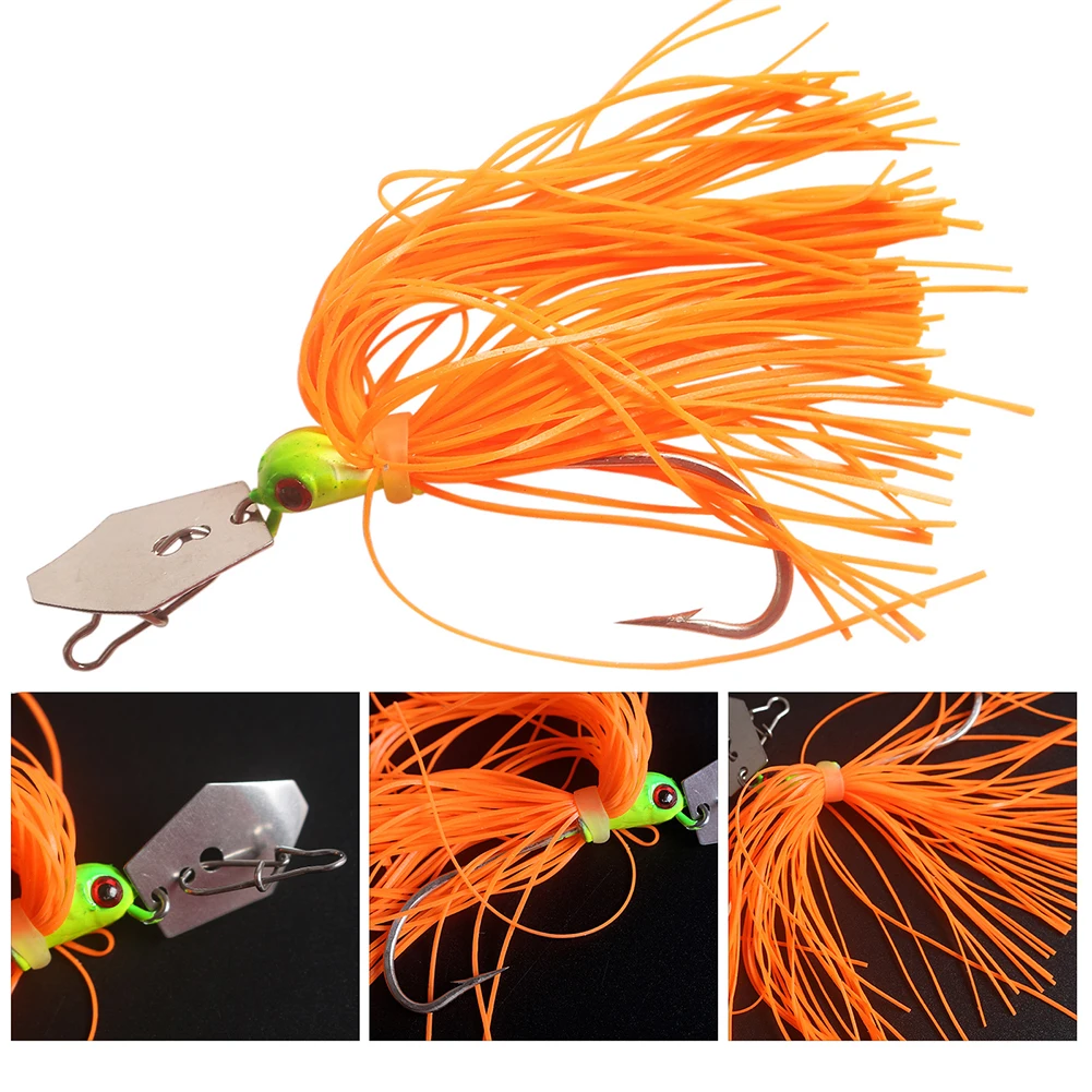 Swim Jig Tassel Rotating Bait Bucktail Jig Lure Hair Jig Strong Sharp Hooks Compound Rotating Sequin Bait for Fishing