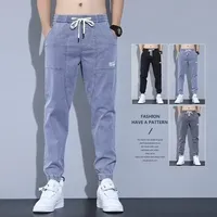 Casual Loose-fit Men's Jeans 2024 Spring Autumn Thin Style Fashionable Workwear Nine-point Trousers