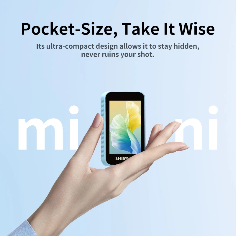 شاشة Shimbol CP5 Mini Selfie Monitor لهاتف iPhone 2.2 بوصة شاشة Zoom-in نطاق نقل 30 متر لمدونة الفيديو للهاتف