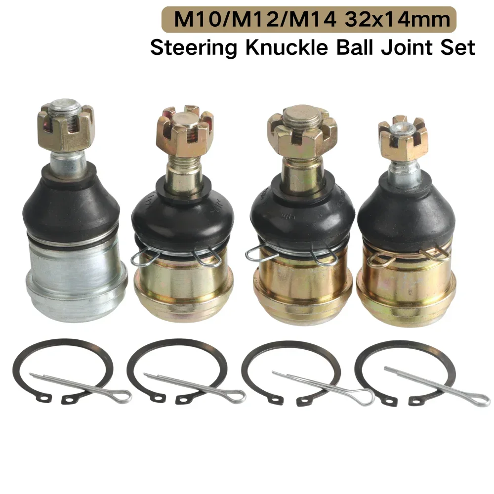M10/M12/M14 32x14mm Ball Joint Set Steering Knuckle For 50cc 70cc 90cc 110cc 125cc 150cc 200cc 250cc ATV UTV Quad Offroad Buggy