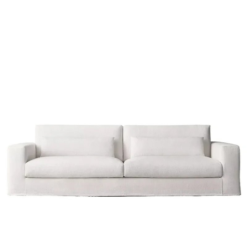 

Modern simple removable linen fabric sofa American country living room household three-person sofa