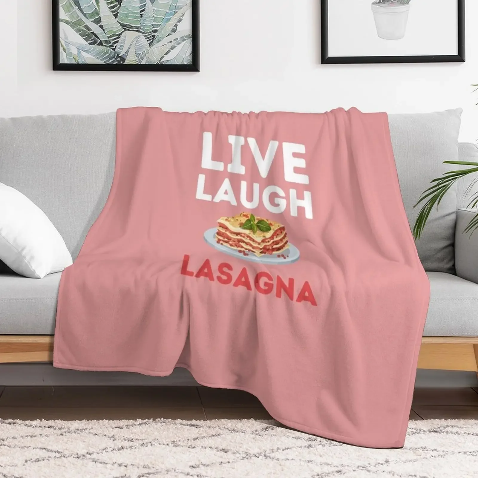 Live Laugh Lasagna - Funny lasagna enthusiast design Throw Blanket Lightweight Warm Blanket for Indoor Outdoor Use