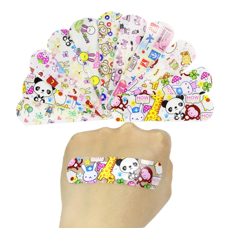 120pcs/set Kawaii Cartoon Band Aid Animal Prints Wound Plaster for Medical First Aid Strips Patch Waterproof Adhesive Bandages